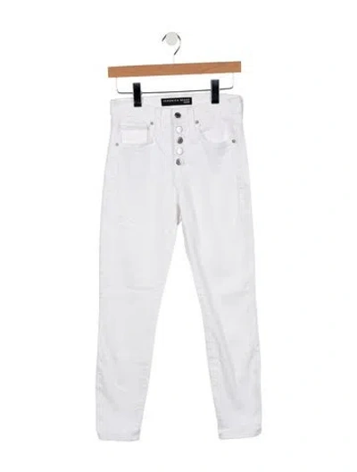 Pre-owned Veronica Beard Mid-rise Skinny Leg Jeans In White