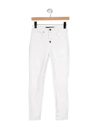 Pre-owned Veronica Beard Mid-rise Skinny Leg Jeans In White