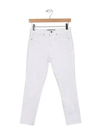 Pre-owned Veronica Beard Mid-rise Skinny Leg Jeans In White