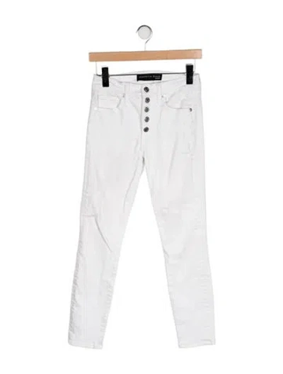 Pre-owned Veronica Beard Mid-rise Skinny Leg Jeans In White