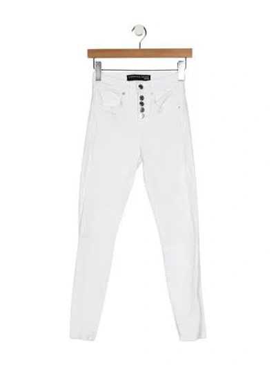 Pre-owned Veronica Beard Mid-rise Skinny Leg Jeans In White