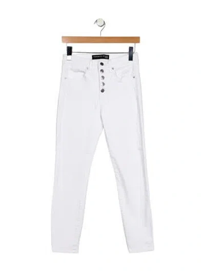 Pre-owned Veronica Beard Mid-rise Skinny Leg Jeans In White