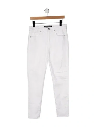 Pre-owned Veronica Beard Mid-rise Skinny Leg Jeans In White