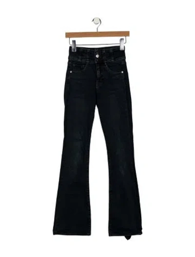 Pre-owned Veronica Beard Mid-rise Straight Leg Jeans In Black