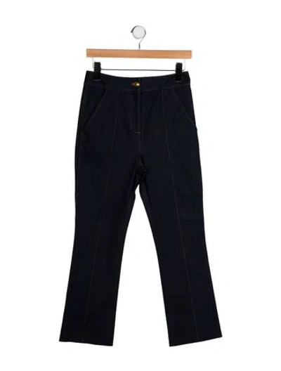 Pre-owned Veronica Beard Mid-rise Straight Leg Jeans In Black