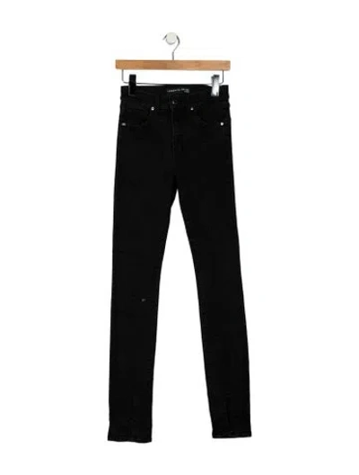 Pre-owned Veronica Beard Mid-rise Straight Leg Jeans In Black