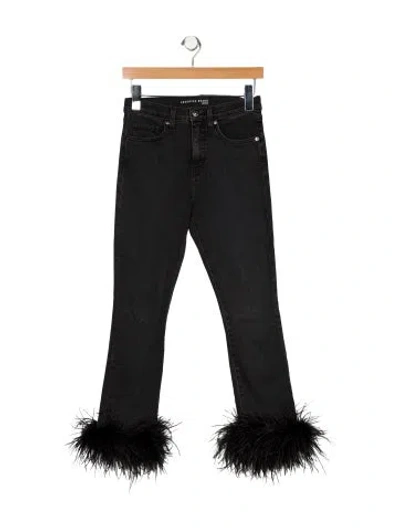 Pre-owned Veronica Beard Mid-rise Straight Leg Jeans In Black