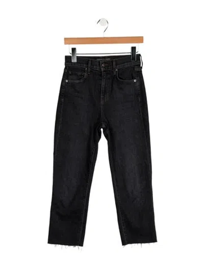Pre-owned Veronica Beard Mid-rise Straight Leg Jeans In Black