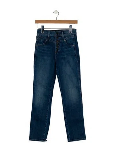 Pre-owned Veronica Beard Mid-rise Straight Leg Jeans In Blue