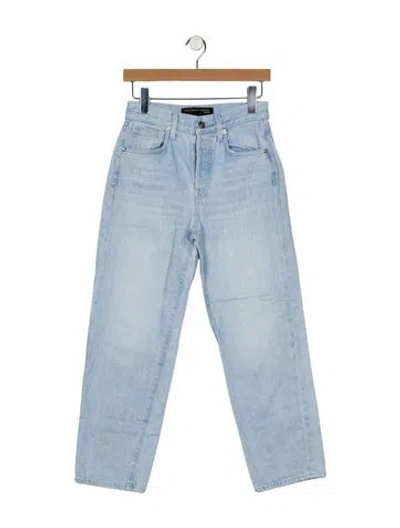 Pre-owned Veronica Beard Mid-rise Straight Leg Jeans In Blue