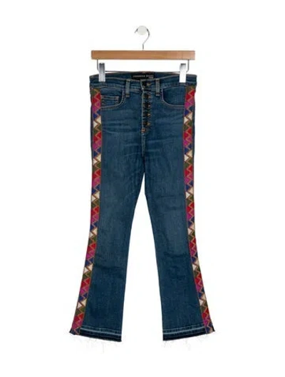 Pre-owned Veronica Beard Mid-rise Straight Leg Jeans In Blue