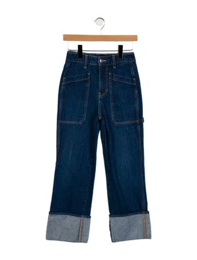 Pre-owned Veronica Beard Mid-rise Straight Leg Jeans In Blue