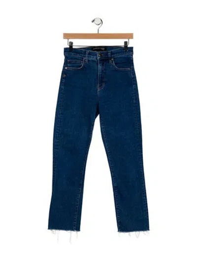 Pre-owned Veronica Beard Mid-rise Straight Leg Jeans In Blue