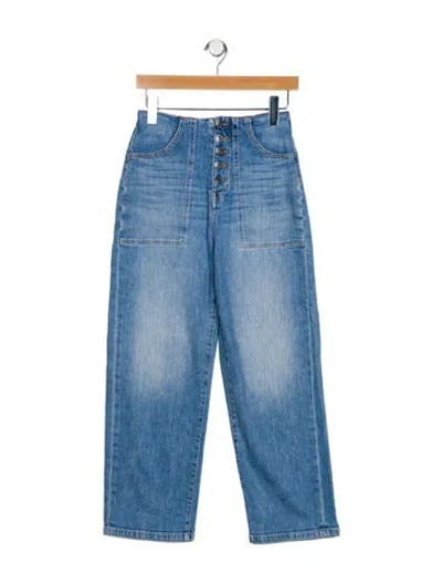 Pre-owned Veronica Beard Mid-rise Straight Leg Jeans In Blue