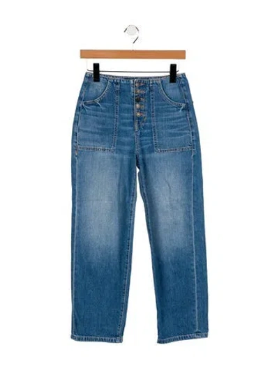Pre-owned Veronica Beard Mid-rise Straight Leg Jeans In Blue
