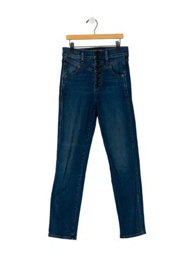 Pre-owned Veronica Beard Mid-rise Straight Leg Jeans In Blue