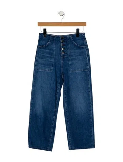 Pre-owned Veronica Beard Mid-rise Straight Leg Jeans In Blue
