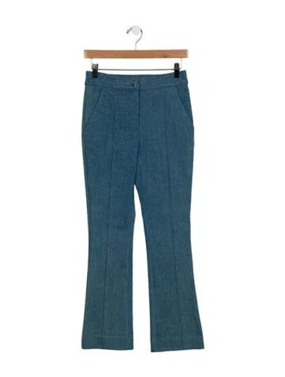 Pre-owned Veronica Beard Mid-rise Straight Leg Jeans In Blue
