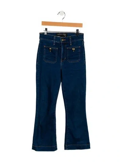 Pre-owned Veronica Beard Mid-rise Straight Leg Jeans In Blue