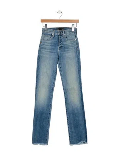 Pre-owned Veronica Beard Mid-rise Straight Leg Jeans In Blue