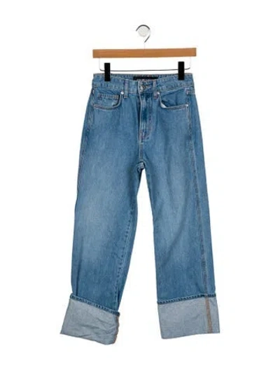 Pre-owned Veronica Beard Mid-rise Straight Leg Jeans In Blue