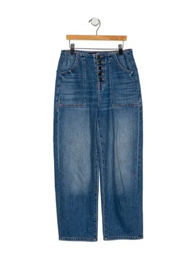 Pre-owned Veronica Beard Mid-rise Straight Leg Jeans In Blue