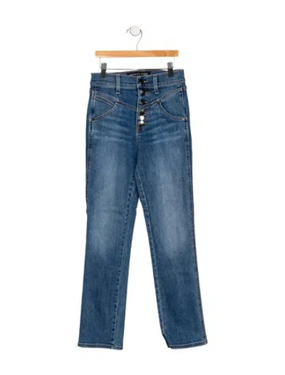 Pre-owned Veronica Beard Mid-rise Straight Leg Jeans In Blue