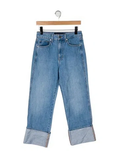 Pre-owned Veronica Beard Mid-rise Straight Leg Jeans In Blue