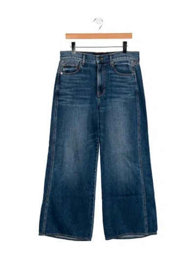 Pre-owned Veronica Beard Mid-rise Straight Leg Jeans In Blue