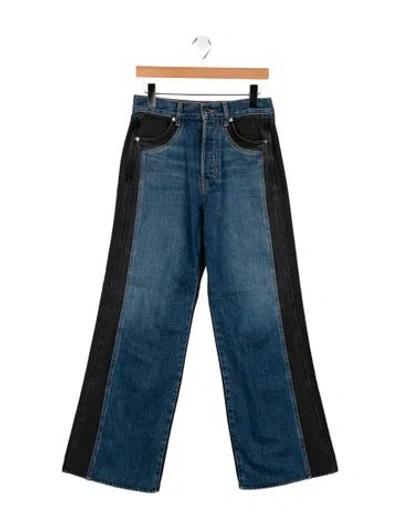 Pre-owned Veronica Beard Mid-rise Straight Leg Jeans In Blue