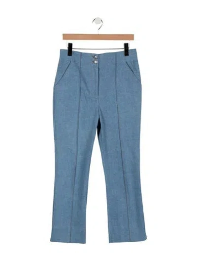 Pre-owned Veronica Beard Mid-rise Straight Leg Jeans In Blue