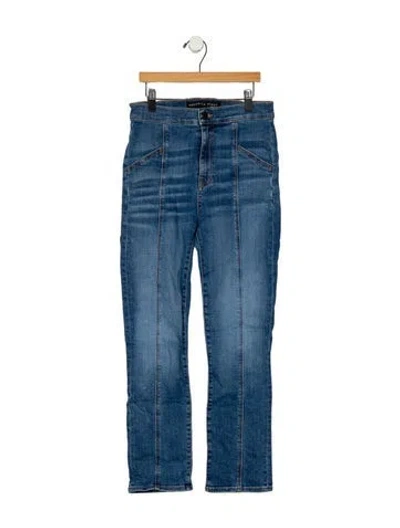 Pre-owned Veronica Beard Mid-rise Straight Leg Jeans In Blue