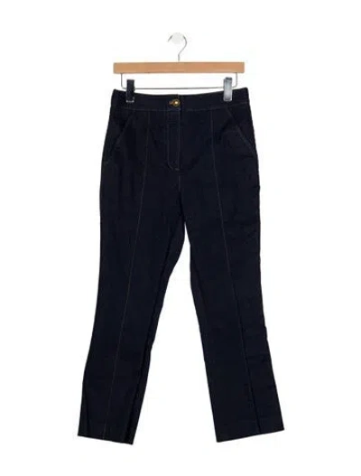 Pre-owned Veronica Beard Mid-rise Straight Leg Jeans In Blue