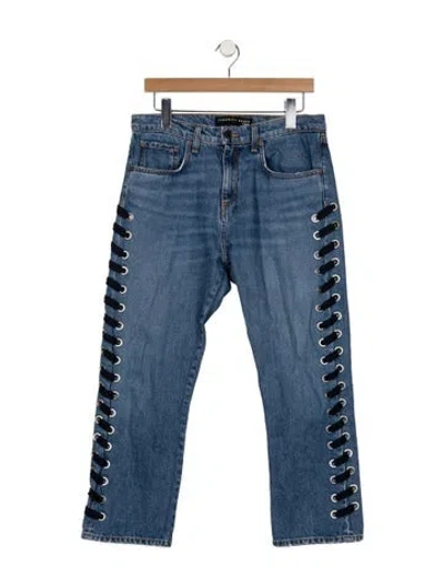 Pre-owned Veronica Beard Mid-rise Straight Leg Jeans In Blue