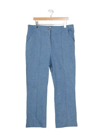 Pre-owned Veronica Beard Mid-rise Straight Leg Jeans In Blue