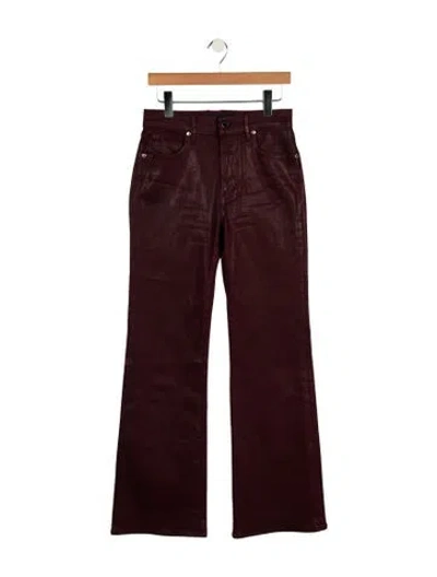 Pre-owned Veronica Beard Mid-rise Straight Leg Jeans In Burgundy