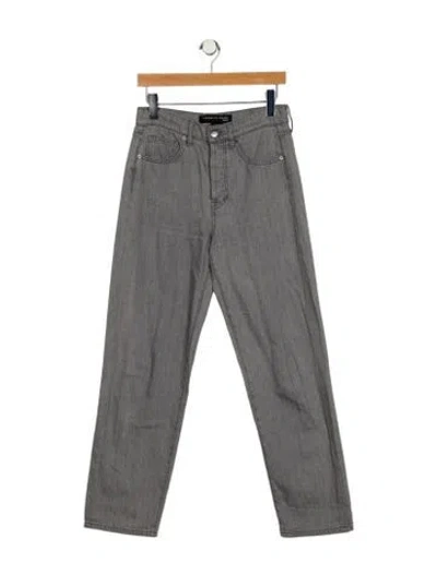 Pre-owned Veronica Beard Mid-rise Straight Leg Jeans In Gray