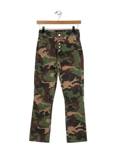 Pre-owned Veronica Beard Mid-rise Straight Leg Jeans In Green