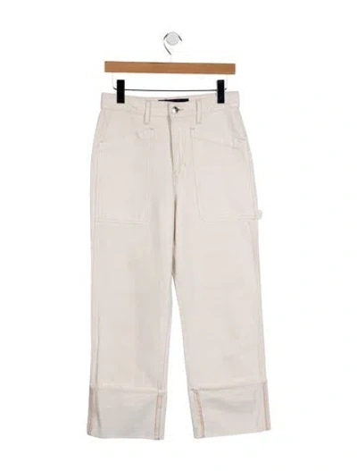 Pre-owned Veronica Beard Mid-rise Straight Leg Jeans In Neutral