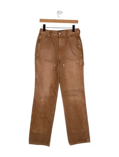 Pre-owned Veronica Beard Mid-rise Straight Leg Jeans In Neutral