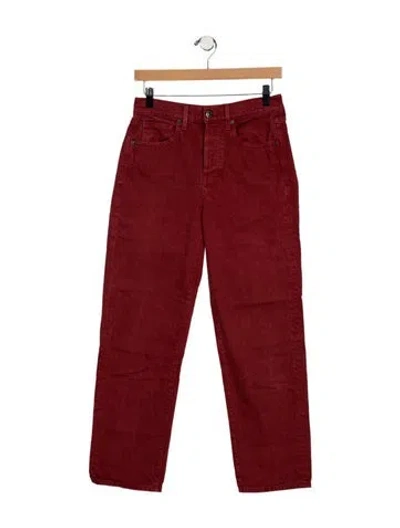 Pre-owned Veronica Beard Mid-rise Straight Leg Jeans In Red
