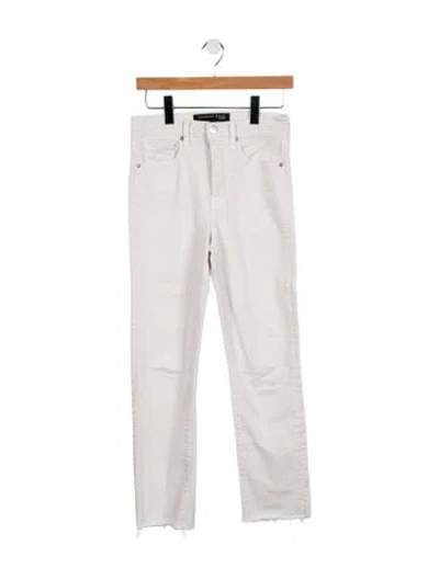 Pre-owned Veronica Beard Mid-rise Straight Leg Jeans In White
