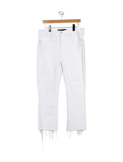 Pre-owned Veronica Beard Mid-rise Straight Leg Jeans In White