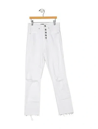Pre-owned Veronica Beard Mid-rise Straight Leg Jeans In White