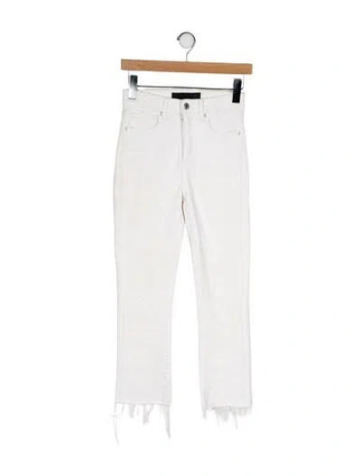 Pre-owned Veronica Beard Mid-rise Straight Leg Jeans In White