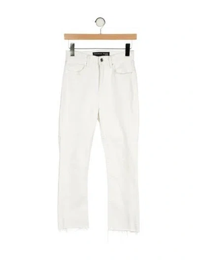 Pre-owned Veronica Beard Mid-rise Straight Leg Jeans In White