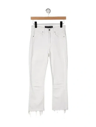 Pre-owned Veronica Beard Mid-rise Straight Leg Jeans In White