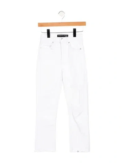 Pre-owned Veronica Beard Mid-rise Straight Leg Jeans In White