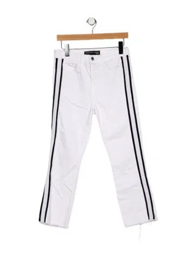 Pre-owned Veronica Beard Mid-rise Straight Leg Jeans In White