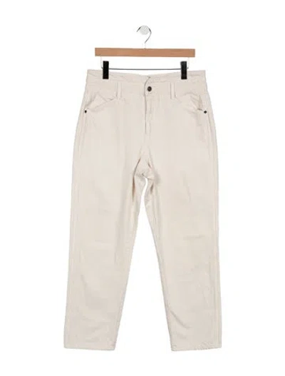 Pre-owned Veronica Beard Mid-rise Straight Leg Jeans In White